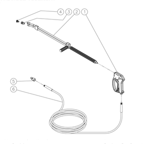 Gun/Wand/Hose Diagram and Parts List for HDC-4004-0K6A  Mi-T-M Pressure Washer