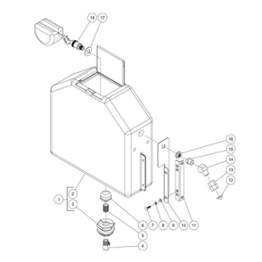Float Tank Diagram and Parts List for HHS-2004-0E3G  Mi-T-M Pressure Washer