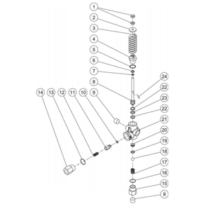 Unloader Diagram and Parts List for HDS-4005-1H6G  Mi-T-M Pressure Washer