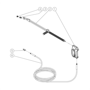 Gun/Wand/Hose Diagram and Parts List for HS-3006-0MGD  Mi-T-M Pressure Washer