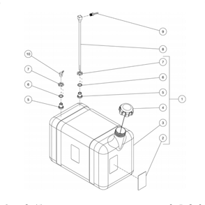 Gas Tank Diagram and Parts List for HDC-4004-1H6A  Mi-T-M Pressure Washer