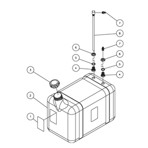 Fuel Tank Diagram and Parts List for HHD-3005-0E5G  Mi-T-M Pressure Washer