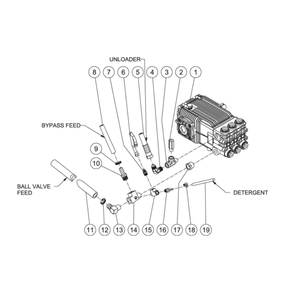 Pump Plumbing Diagram and Parts List for HDS-4005-0H6G  Mi-T-M Pressure Washer