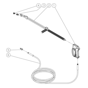 Gun/Wand/Hose Diagram and Parts List for HS-3006-0MDK  Mi-T-M Pressure Washer