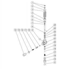 Unloader Diagram and Parts List for HDS-4005-1K6G  Mi-T-M Pressure Washer