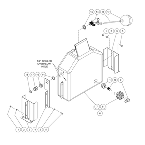 Float Tank Diagram and Parts List for HS-3506-1MGH  Mi-T-M Pressure Washer