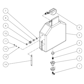 Float Tank Diagram and Parts List for HHS-3004-0E3A  Mi-T-M Pressure Washer