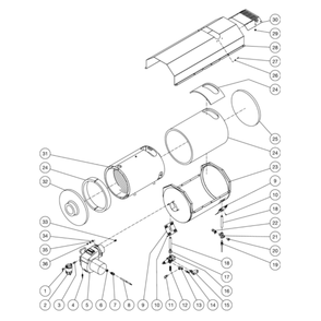 Heat Exchanger Diagram and Parts List for HS-3505-1MGH  Mi-T-M Pressure Washer