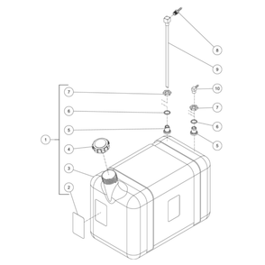 Burner Fuel Tank Diagram and Parts List for HVS-3006-0R7G  Mi-T-M Pressure Washer