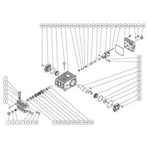 Pump Diagram and Parts List for HHS-3004-0E8G  Mi-T-M Pressure Washer
