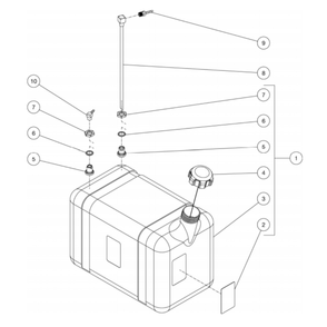 Gas Tank Diagram and Parts List for HS-3505-1MGH  Mi-T-M Pressure Washer