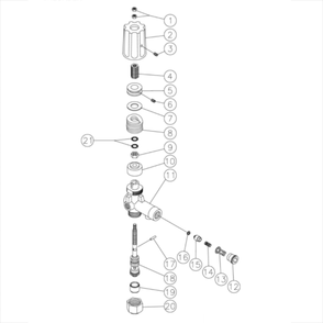 Unloader Diagram and Parts List for HHS-3005-1E9A  Mi-T-M Pressure Washer