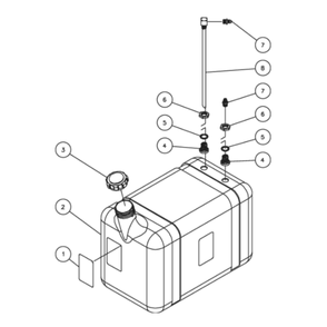 Fuel Tank Diagram and Parts List for HHS-2004-0E3G  Mi-T-M Pressure Washer
