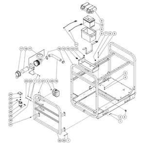 Frame Diagram and Parts List for HS-4005-0MDK  Mi-T-M Pressure Washer