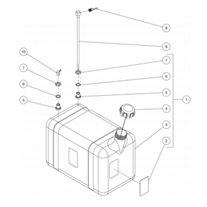 Gas Tank Diagram and Parts List for HDC-3505-0V6G  Mi-T-M Pressure Washer