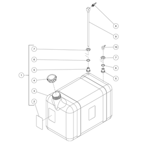 Burner Fuel Tank Diagram and Parts List for HDS-4005-1K6G  Mi-T-M Pressure Washer