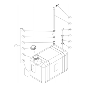 Burner Fuel Tank Diagram and Parts List for HDS-3506-0K6G  Mi-T-M Pressure Washer