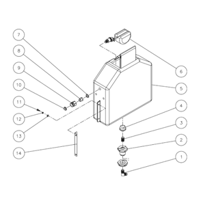Float Tank Diagram and Parts List for HHD-3005-0E4G  Mi-T-M Pressure Washer