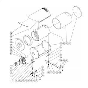 Heat Exchanger Diagram and Parts List for HDC-4004-1H6A  Mi-T-M Pressure Washer