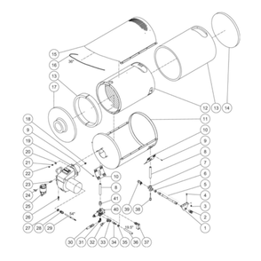 Heat Exchanger Diagram and Parts List for HDS-3505-1H6G  Mi-T-M Pressure Washer
