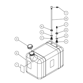 Fuel Tank Diagram and Parts List for HHD-3004-0E5G  Mi-T-M Pressure Washer