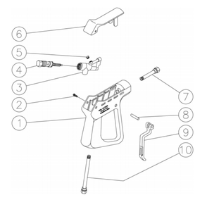 Gun Diagram and Parts List for HS-3504-0MGK  Mi-T-M Pressure Washer