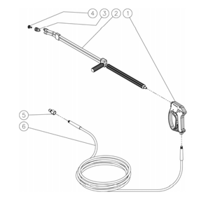 Gun/Wand/Hose Diagram and Parts List for HDC-3005-0V6G  Mi-T-M Pressure Washer