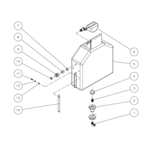 Float Tank Diagram and Parts List for HHD-2004-0E2G  Mi-T-M Pressure Washer