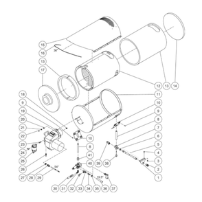 Heat Exchanger Diagram and Parts List for HDS-3506-0H6A  Mi-T-M Pressure Washer