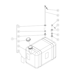 Diesel Fuel Tank Diagram and Parts List for HDS-3506-0K6G  Mi-T-M Pressure Washer