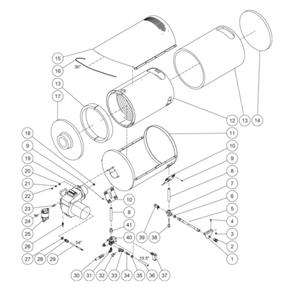 Heat Exchanger Diagram and Parts List for HDS-3506-0K6A  Mi-T-M Pressure Washer