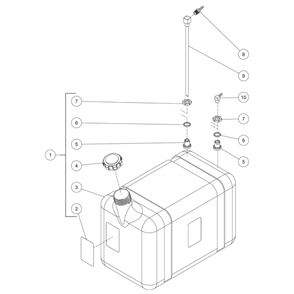 Burner Fuel Tank Diagram and Parts List for HDS-3506-0H6A  Mi-T-M Pressure Washer