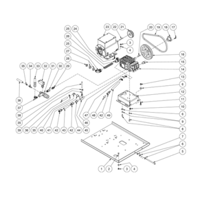 Motor/Pump Diagram and Parts List for HHS-1003-1E1A  Mi-T-M Pressure Washer
