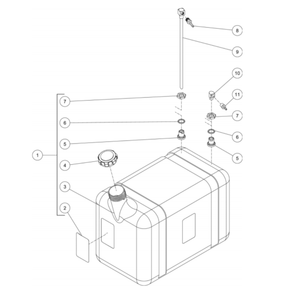 Diesel Fuel Tank Diagram and Parts List for HDS-4005-0K6G  Mi-T-M Pressure Washer