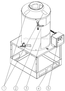 Decal Placement Diagram and Parts List for HGM-3506-0E10  Mi-T-M Pressure Washer