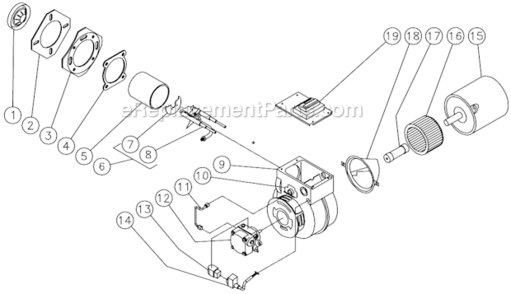 Burner Assembly After S/N 15009303 Diagram and Parts List for HHDSERIES  Mi-T-M Pressure Washer