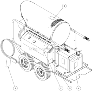 Safety Decal Placement Diagram and Parts List for HHM-3506-0E10  Mi-T-M Pressure Washer