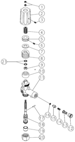 Unloader Diagram and Parts List for HHS-303-0E1A  Mi-T-M Pressure Washer