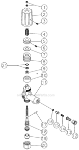 Unloader Diagram and Parts List for HHS-303-1E1A  Mi-T-M Pressure Washer