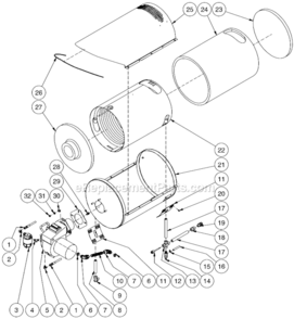 Part Location Diagram of 33-0032 Mi-T-M Insulation Blanket