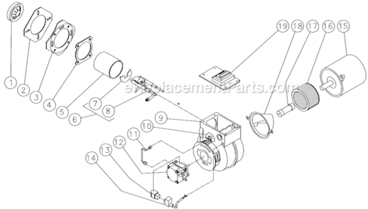 Burner Assembly After S/N 15009303 Diagram and Parts List for HHSSERIES  Mi-T-M Pressure Washer