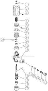 Unloader Diagram and Parts List for HLP-1502-0M10  Mi-T-M Pressure Washer