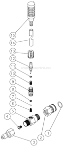 Detergent Injector Diagram and Parts List for HS-2204-BMH1  Mi-T-M Pressure Washer