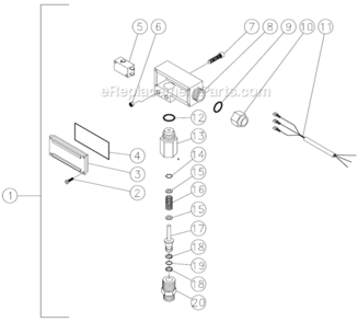 Pressure Switch Diagram and Parts List for HS-2204-CMH1  Mi-T-M Pressure Washer