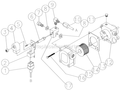 Fuel Pump And Solenoid Assembly Diagram and Parts List for HS-2204-CMH1  Mi-T-M Pressure Washer