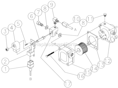 Fuel Pump And Fuel Solenoid Assembly Diagram and Parts List for HS-3005-CMK0  Mi-T-M Pressure Washer