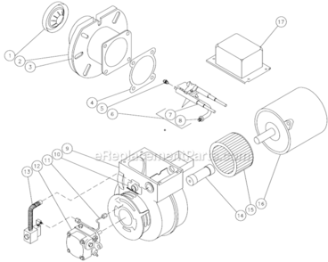 Burner Assembly Diagram and Parts List for HS-3505-CMH1  Mi-T-M Pressure Washer