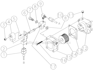 Fuel Pump And Solenoid Assembly Diagram and Parts List for HS-3505-CMH1  Mi-T-M Pressure Washer