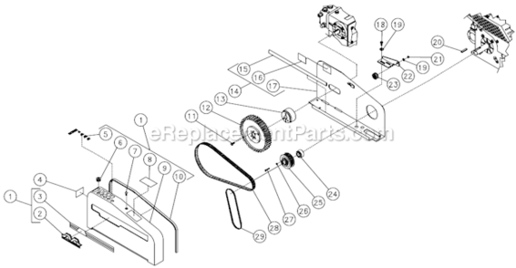 Part Location Diagram of 850-0166 Mi-T-M Sheave Idler Assy