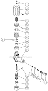 Unloader Diagram and Parts List for HSD-3004-0MDY  Mi-T-M Pressure Washer